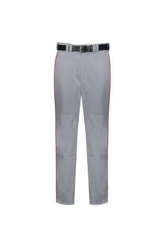 R11LGM.B9T.S Adult Piped Diamond Series 2.0 Baseball Pant, Baseball Gray & True Red - Small