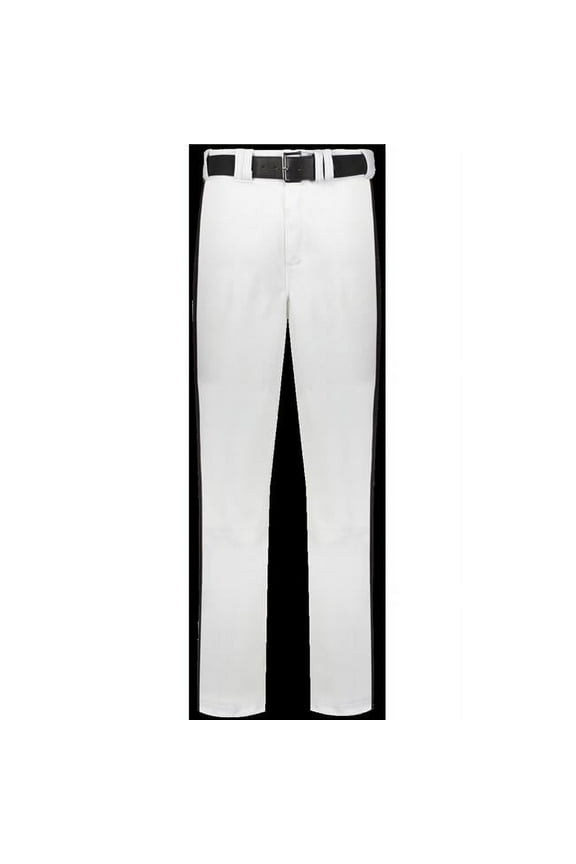 R14DBM.WBK.L Adult Piped Change Up Baseball Pant, White & Black - Large