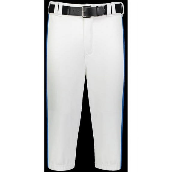 Russell R21LGM.WRO.2XL Adult Piped Diamond Series Knicker 2.0 Pant, White & Royal - 2XL