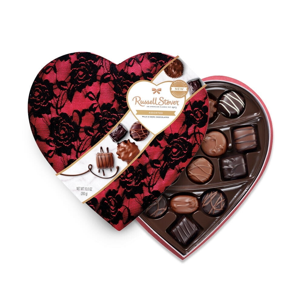 Russell Stover 2223 Assorted Chocolates Secret Lace Heart, 10 oz.