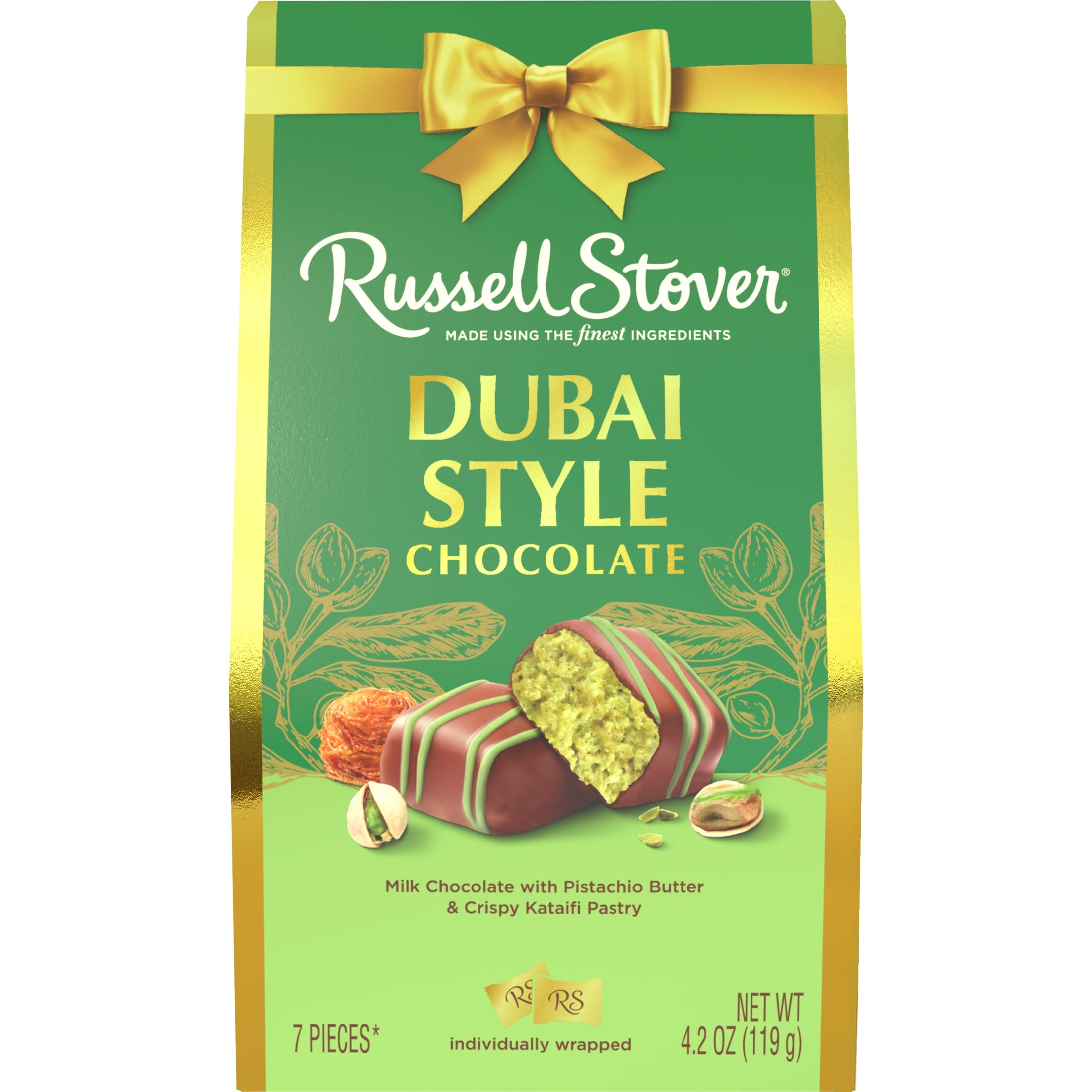 RUSSELL STOVER Dubai Style Milk Chocolate Candy Bar with Pistachio