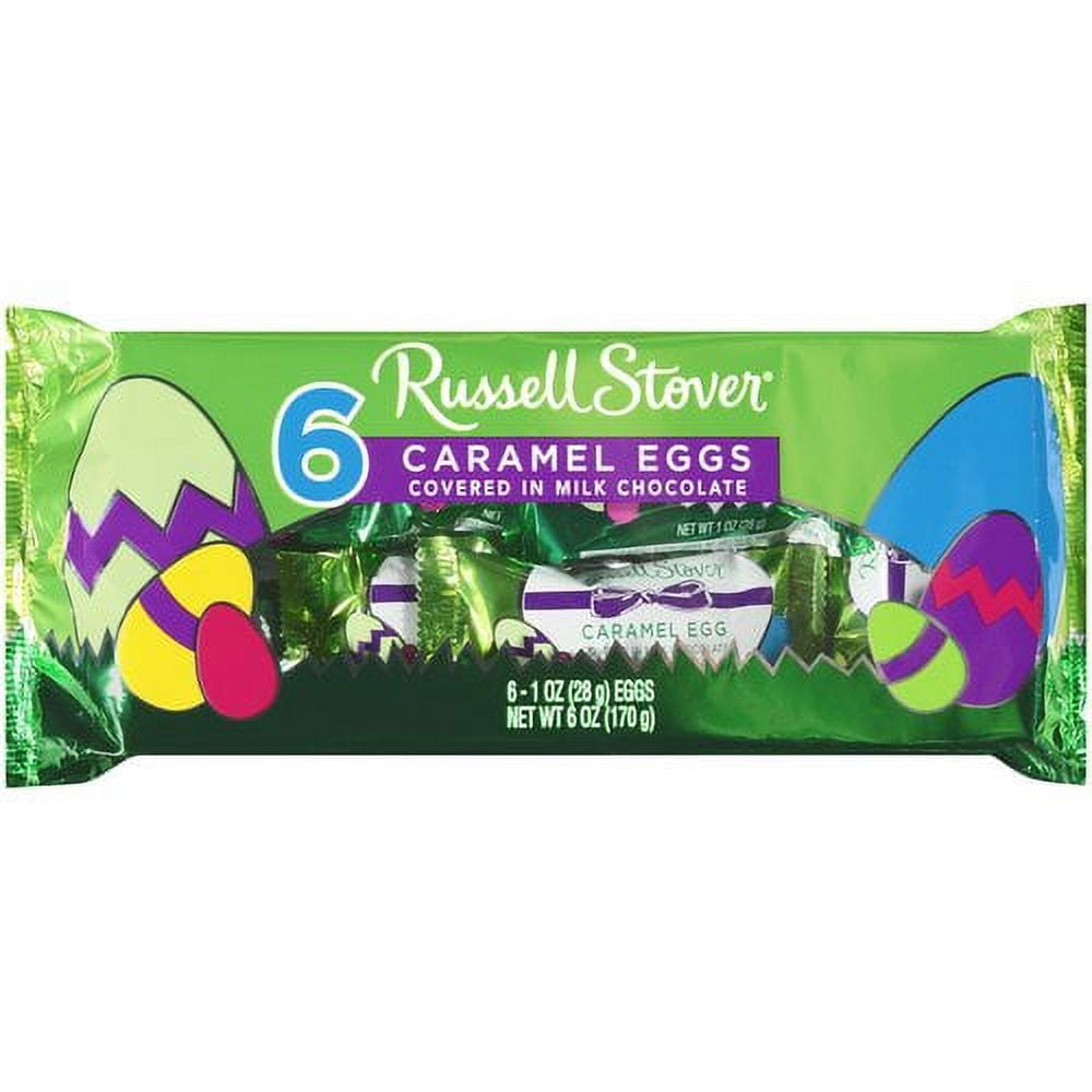 Russell Stover Caramel Covered Milk Chocolate Eggs, 1 oz., 6 Ct