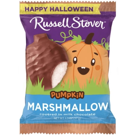 Russell Stover Milk Chocolate Pumpkin Marshmallows Candy bars 1 oz each (9 count total)
