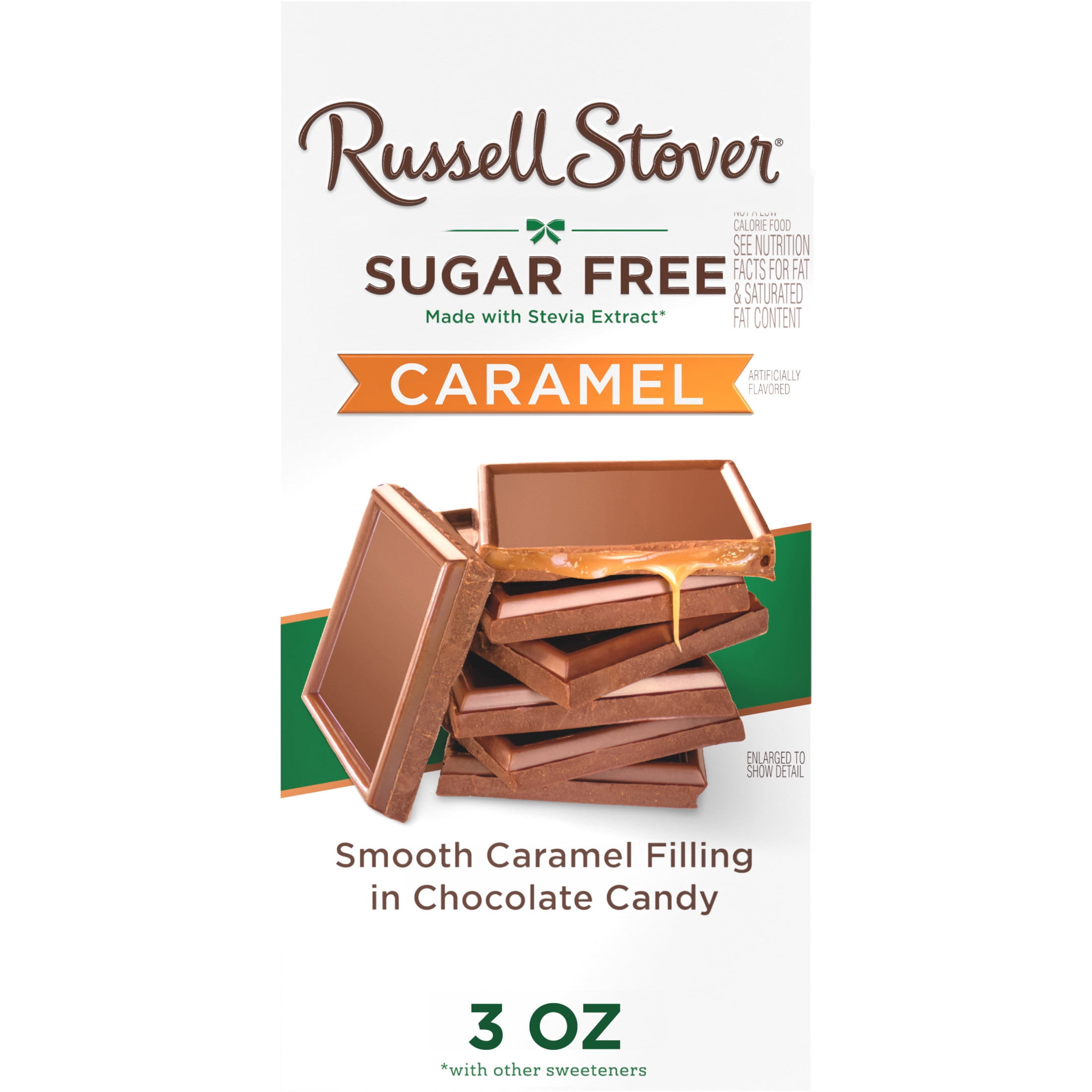 RUSSELL STOVER Sugar Free Caramel Chocolate Candy Bar, 3 oz.