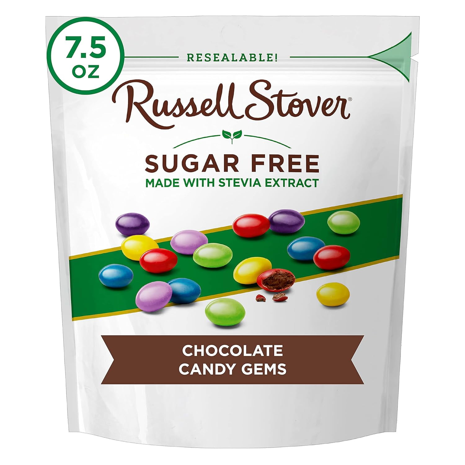 Russell Stover Sugar Free Chocolate Candy Coated Gems, 7.5 Ounce Bag ...