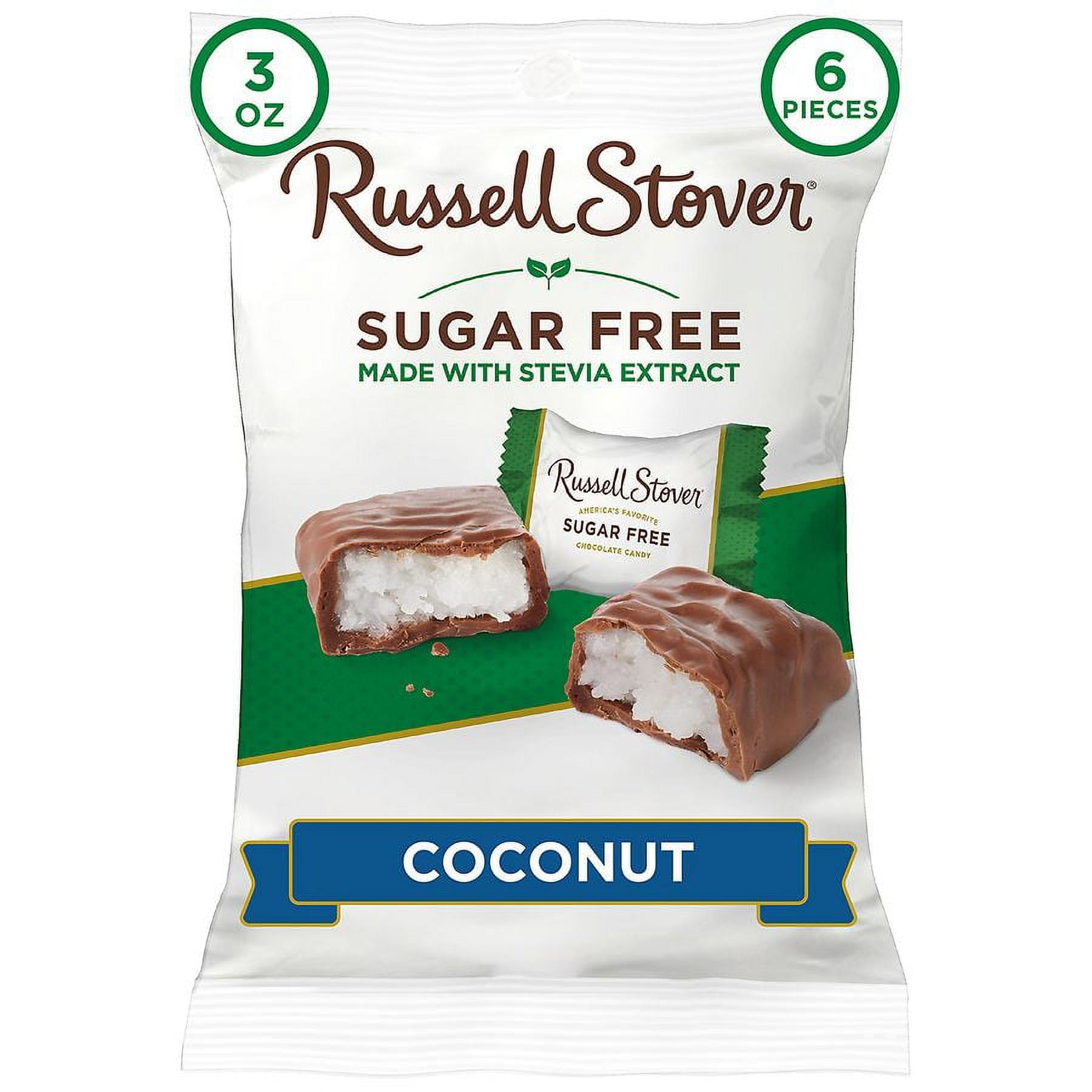 coco　Toffee✖️2 Russell Stover Sugar Free Chocolate Candy Coconut 3.0 oz