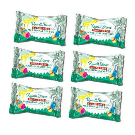 Russell Stover Sugar Free Chocolate Covered Easter Egg with Marshmallow (6 Pack)