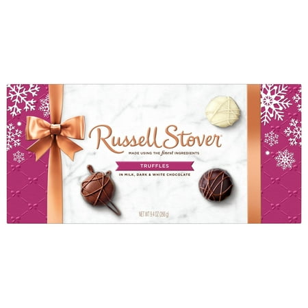 Russell Stover Truffles Assortment In Milk, Dark & White Chocolate 9.4 oz. Box