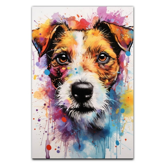 Russell Terrier Dog Art - Watercolor Style Wall, Home or Apartment Decor - Sweet Poster Print Gift for Puppy Lovers, Dog Lovers, Women, Girls, Kids, Baby Room, Nursery