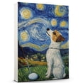 thumbnail image 1 of Russell Terrier Vintage Dog Golf Canvas – Artistic Sports, Russell Terrier Dog with Golf Stretched Canvas Size 8x12 Wall Print for Bedroom, Living Room, Office, 1 of 5
