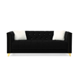 thumbnail image 1 of Russell Tufted Upholstery Sofa Finished with Velvet Fabric in Black, 1 of 6