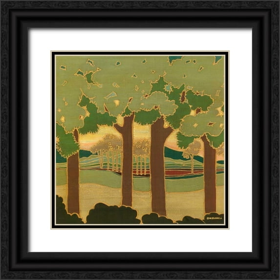 Russell, Wendy 12x12 Black Ornate Wood Framed with Double Matting Museum Art Print Titled - Arts and Crafts Landscape II