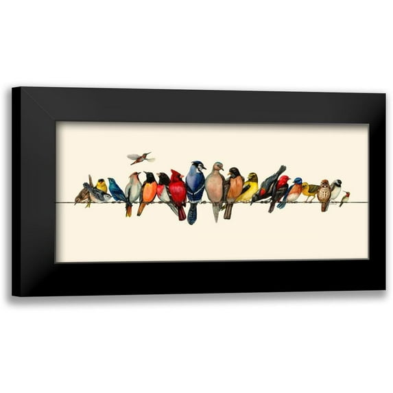 Russell, Wendy 24x13 Black Modern Framed Museum Art Print Titled - Bird Menagerie III
