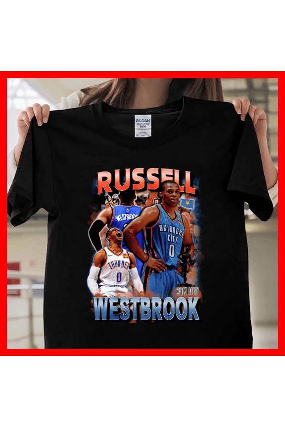 Russell Westbrook 2017 MVP Graphic Vintage Basketball Retro Fan Gift T1936 Unisex Graphic T-Shirt Soft Cotton, Sizes S-5XL