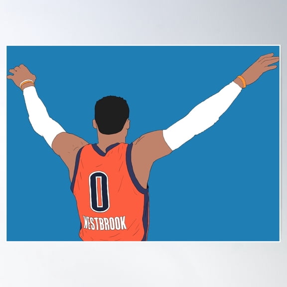 Russell Westbrook Embrace The Crowd Poster Wall Art, Modern Wall Decor For Living Room Bedroom, 8x12 UNFRAMED