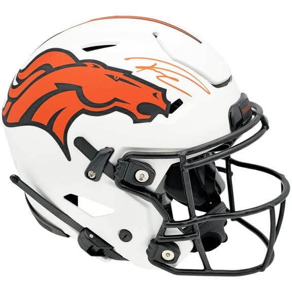 Russell Wilson Autographed Denver Broncos Lunar Eclipse White Full Size Authentic Hyper Speed Flex Helmet Fanatics Holo 227933