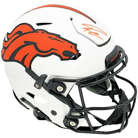 Russell Wilson Autographed Denver Broncos Lunar Eclipse White Full Size Authentic Hyper Speed Flex Helmet Fanatics Holo 227934