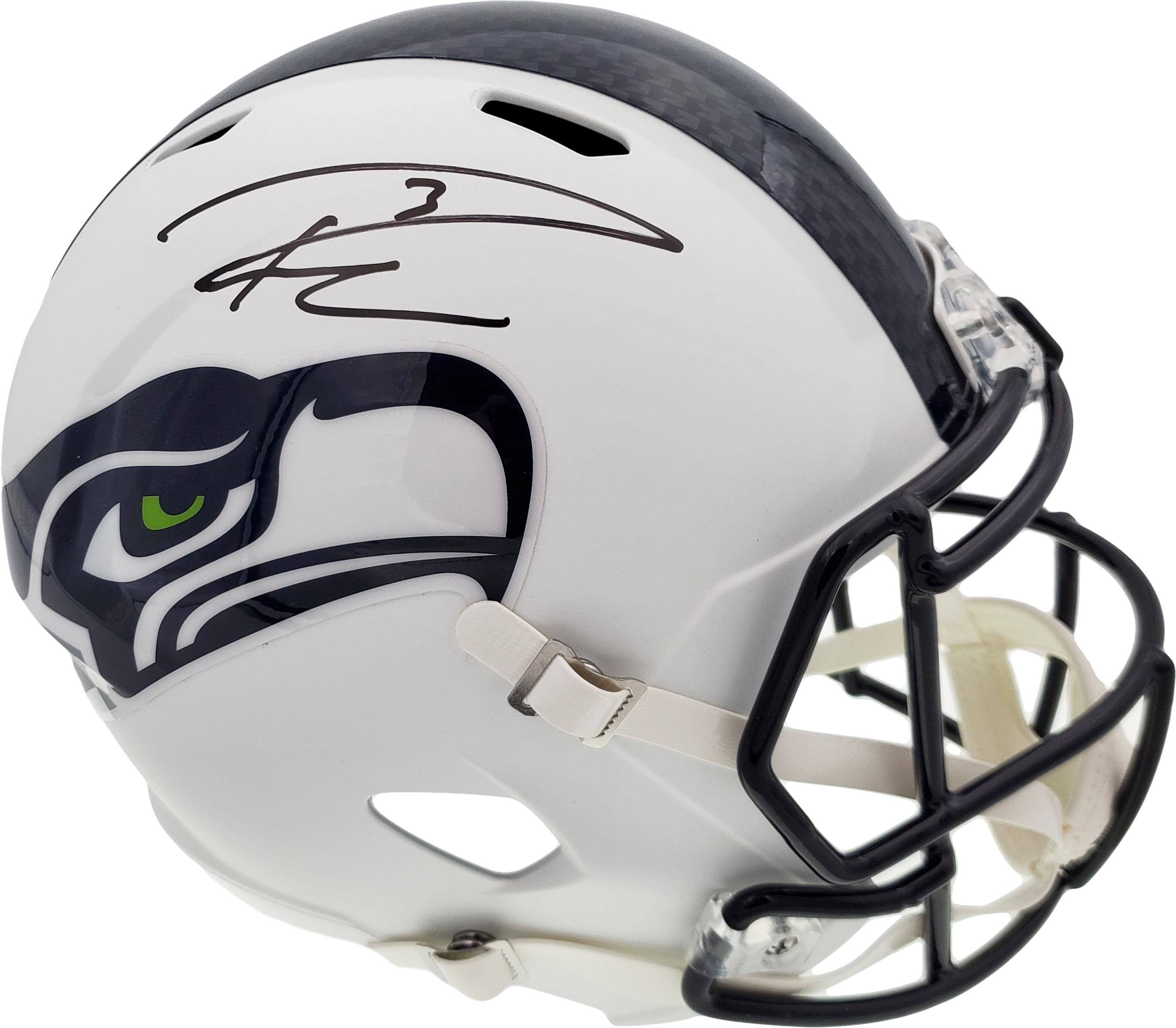 Russell Wilson Autographed Seattle Seahawks Flat Matte White Full Size Speed Replica Helmet RW Holo 178958