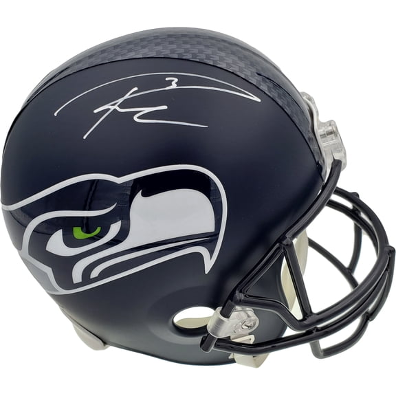 Russell Wilson Autographed Seattle Seahawks Full Size Replica Helmet In White RW Holo 178967