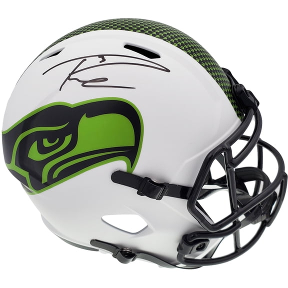 Russell Wilson Autographed Seattle Seahawks White Lunar Eclipse Full Size Speed Replica Helmet RW Holo & Beckett BAS 194002