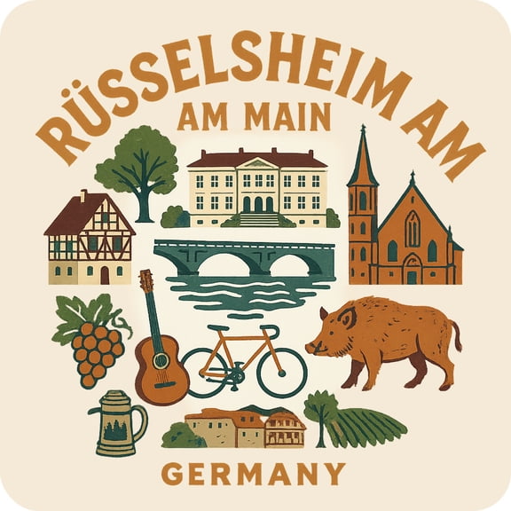 Russelsheim Am Main Germany Keepsakes Souvenir Vinyl Sticker – Destination Travel Keepsake Collectible (6-Inches Wide)