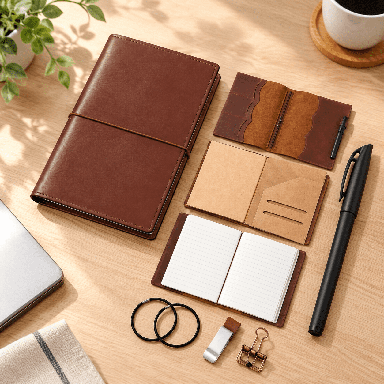 Russet Leather A5 Travelers Journal Notebook Cover with Inserts and ...