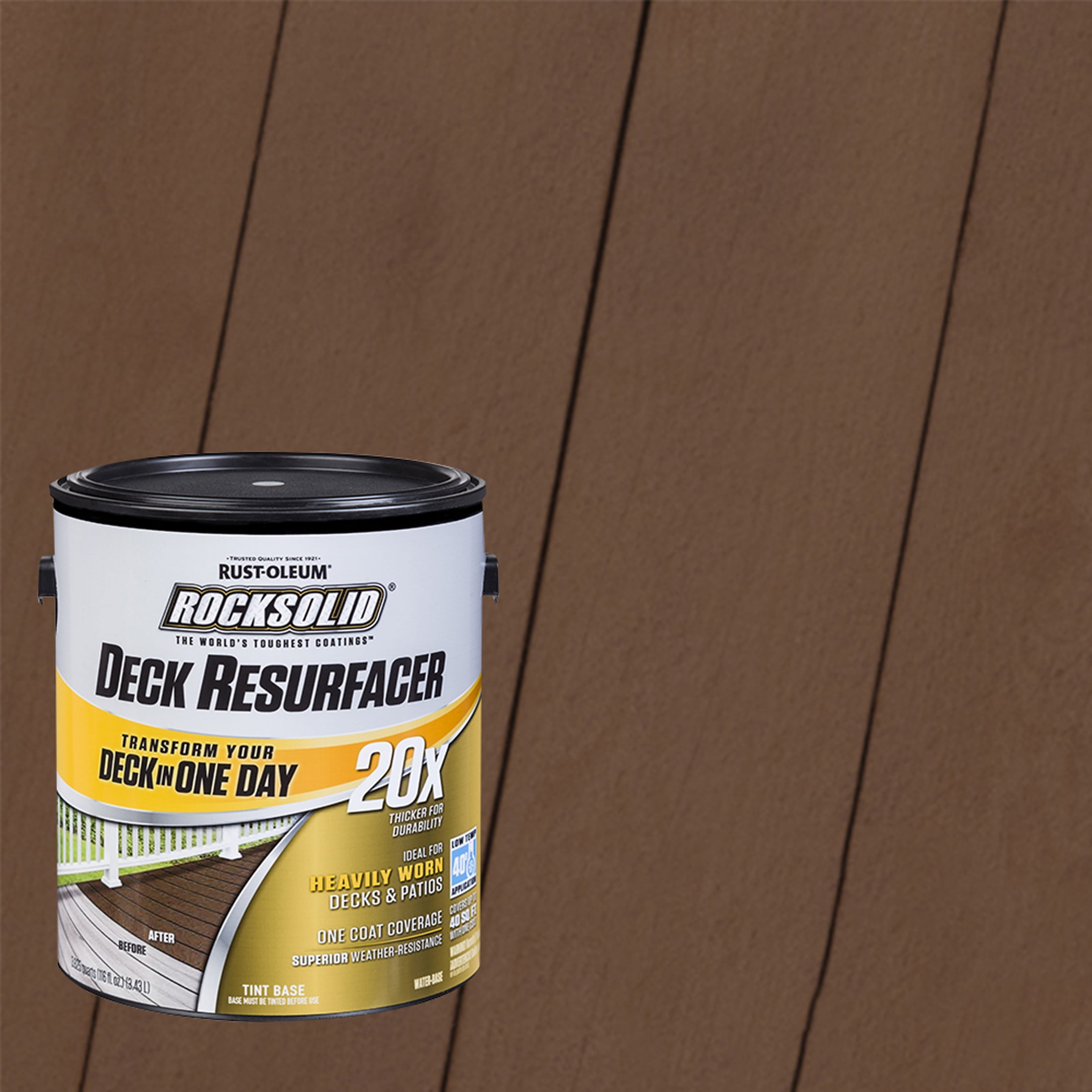 Russet, Rust-Oleum RockSolid 20X Exterior Wood Deck Resurfacer-319402T, Gallon