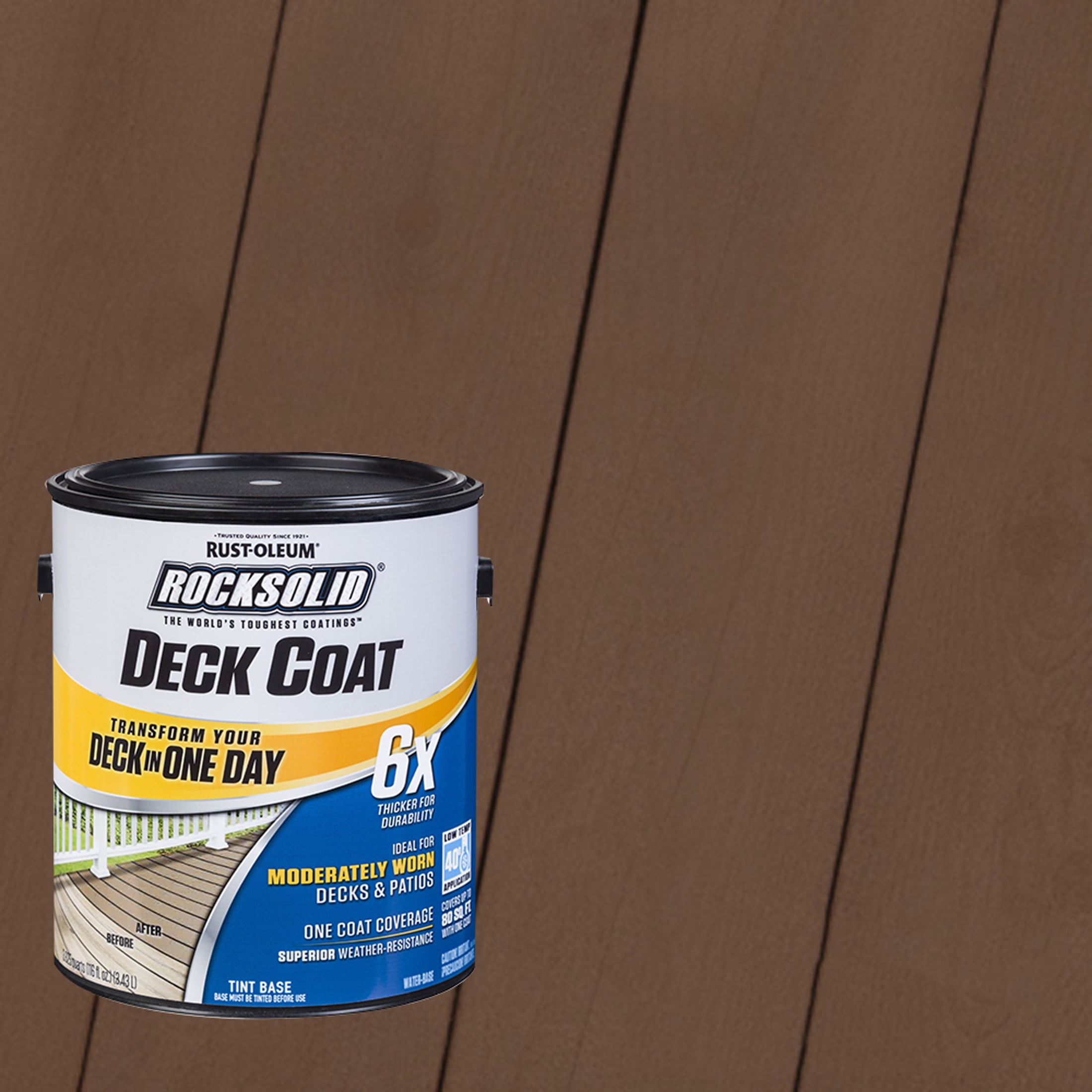 Russet, Rust-Oleum RockSolid 6X Exterior Wood Deck Coat-319657T, Gallon