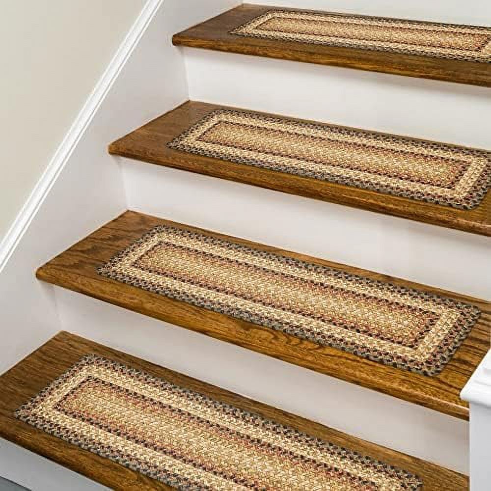 Russett Premium Jute Braided Stair Tread 8" X 28" (Set Of 13