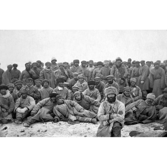 Russia Convicts C1885. Na Group Of Russian Convicts Sentenced To Hard Labor In Siberia. Photographed C1885. Print by