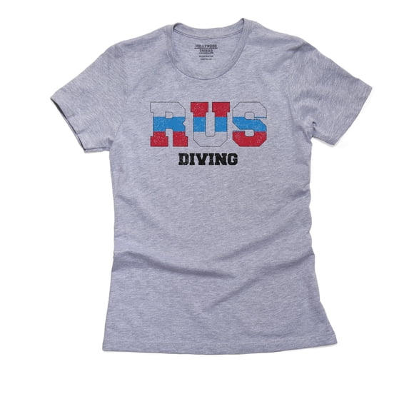Russia Diving - Olympic Games - Rio - Flag Women's Cotton Grey T-Shirt