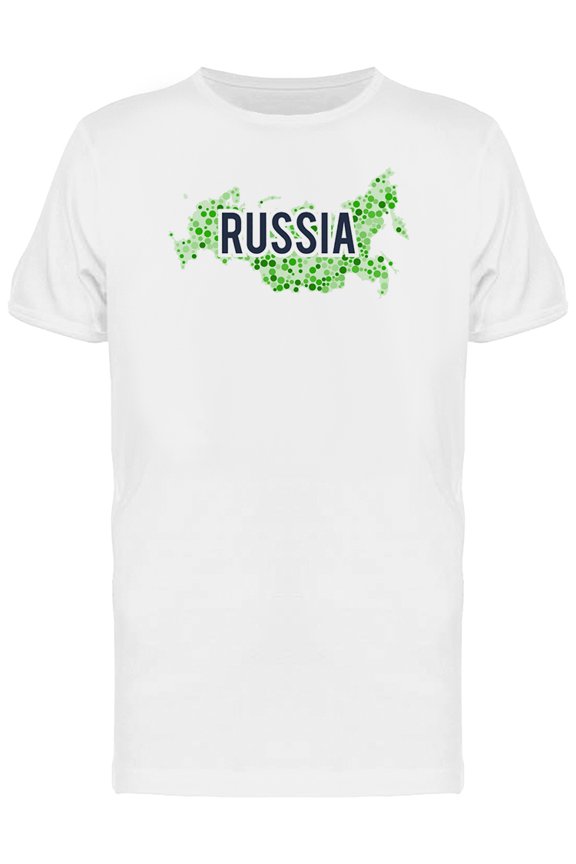 Russia Dotted Map Ts Tee Men's -Image by Shutterstock