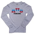 thumbnail image 1 of Russia Fencing - Olympic Games - Rio - Flag Men's Long Sleeve Grey T-Shirt, 1 of 2