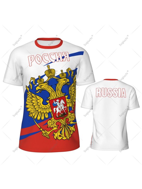 Russia Flag Men Sports T-shirt Women Tees jersey for Soccer Football Running Bike Tennis Fitness Fans