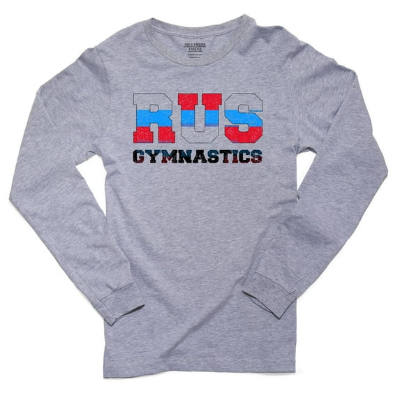 Russia Gymnastics - Olympic Games - Rio - Flag Men's Long Sleeve Grey T-Shirt