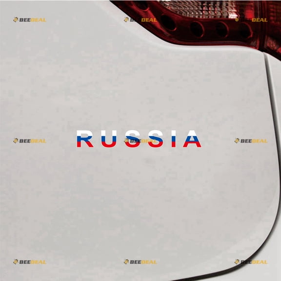 Russia Lettering Sticker Decal Vinyl Russian Flag - 2 Pack Reflective 6" - For Car Boat Laptop Cup