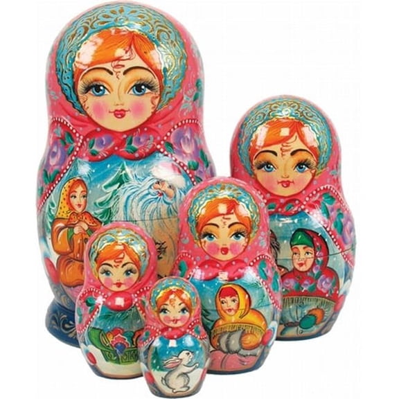 Russia Nested Dolls Morozko 5 Nest Doll 6.5 in.