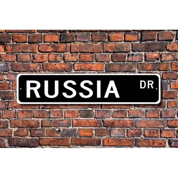 Russia Russia Gift Russia Sign Souvenir sign Russia native vacation momento visit Moscow Metal Aluminum Sign - Size: 16 x 4 Inches