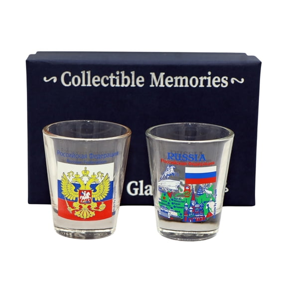 Russia Souvenir Boxed Shot Glass Set (Set of 2)