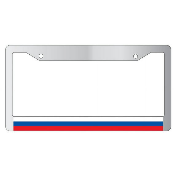 Russia World Flag Chrome Plastic License Plate Frame