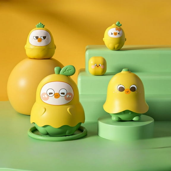 Russian 5 Layer Nesting Dolls Set, DIY Stacking Ducks and Pear Toy for Baby Early Education, Puzzle Doll Ornament and Play Cup Set for Kids