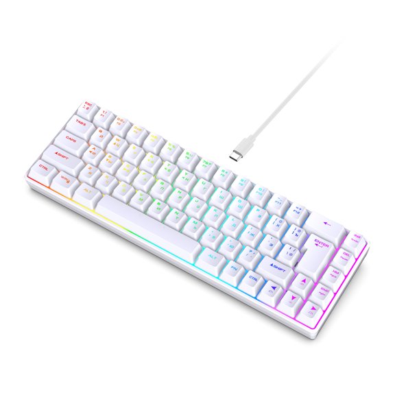 Russian 68-Key Corded Membrane Keyboard 18 Mode Color Backlits For Gaming Ergonomic Keyboards