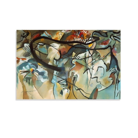 Russian Abstract Painters Wassily Kandinsky Composition V Poster Canvas Wall Art Poster Decorative Bedroom Modern Home Print Picture Artworks Posters 12x18inch(30x45cm)