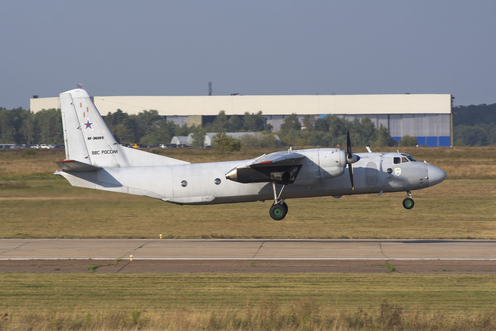 Russian Air Force An-26 taking off from Zhukovsky Russia Canvas Art - Daniele FaccioliStocktrek Images (34 x 23)