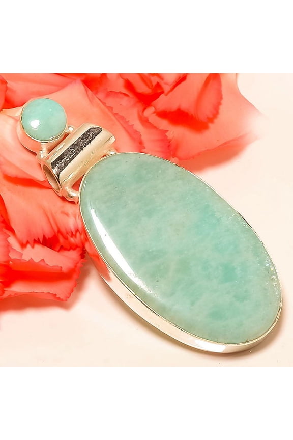 Russian Amazonite 925 Sterling Silver Jewelrypendant 2.36In, Christmas Gift, Gemstone Silver Jewelry, Amazonite Pendant, New Year Sale