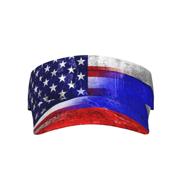 Russian America Flag Sport Visor Hats Sun Protection Outdoor Activity For Women Men