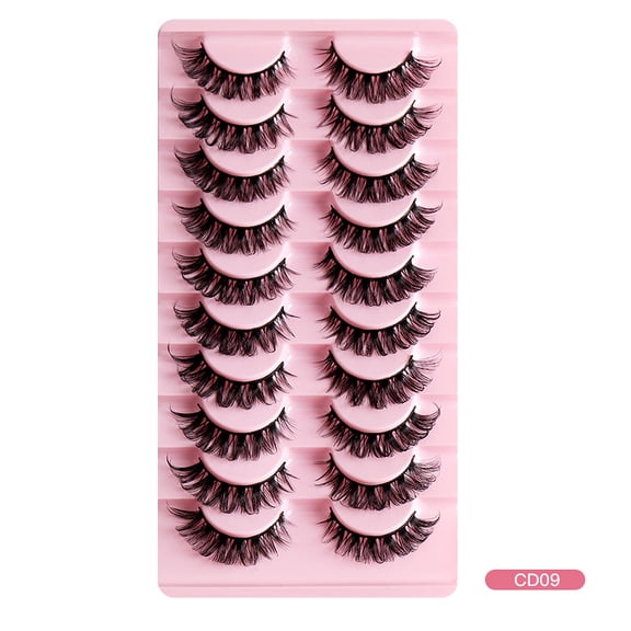 Russian Big Curl False Eyelashes 10 Pairs Pack - Thick Natural Look Premium Synthetic Lashes, Curly & Wholesale-Friendly for Daily Makeup & Beauty Business