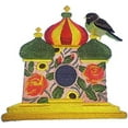 thumbnail image 1 of Russian Birdhouse with Apal Thrush Embroidered Iron on/Sew Patch [7" X 6.9"], 1 of 3
