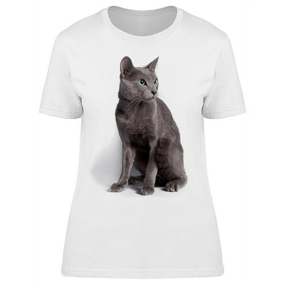 Russian Blue Breed Looking T-Shirt Women -Image by Shutterstock, Female Small