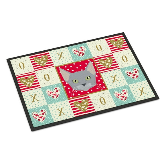 Russian Blue Cat Love Indoor or Outdoor Mat 24x36